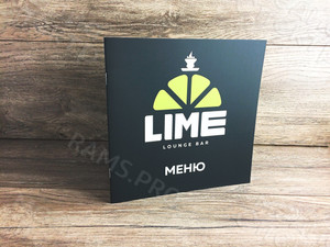 Меню-брошюра 20x20см на скобах для бара «LIME» 2021 год — фото 3
