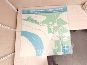 Карта-стенд щит информационный – СХЕМА ВЕЛОМАРШРУТА ТВЕРЬ-КАРЬЕРЫ — фото 1