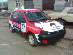 Наклейки на кузов авто/брендирование автомобилей: Лада-калина «Транссервис-спорт» — фото 6